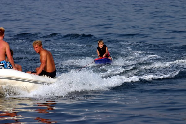 Tristan mastering the art of knee boarding